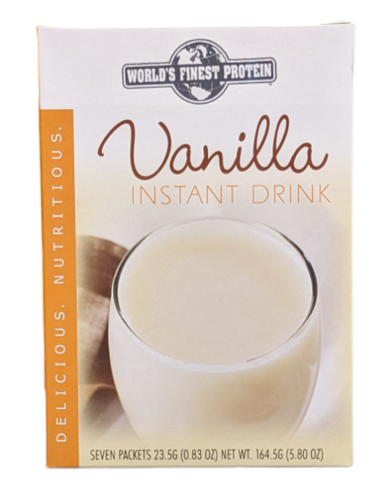 Vanilla Instant Protein Drink - Box of 7 meals - 6 Net Carbs per serving!