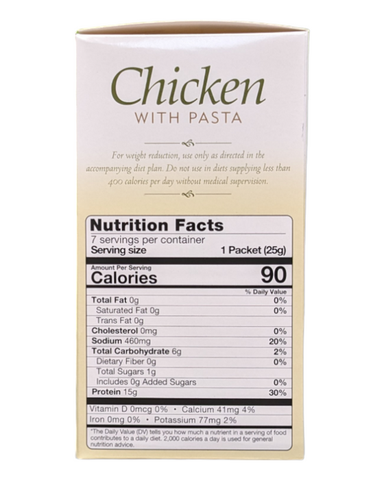 Chicken with Pasta Protein Soup- Box of 7 meals - 6 CARBS per serving!