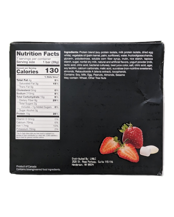 Berry Fluffy Protein Bar - Box of 7 meals - 7 Net Carbs per serving!