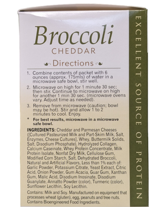 Broccoli Cheese Protein Soup- Box of 7 meals -4 CARBS per serving!